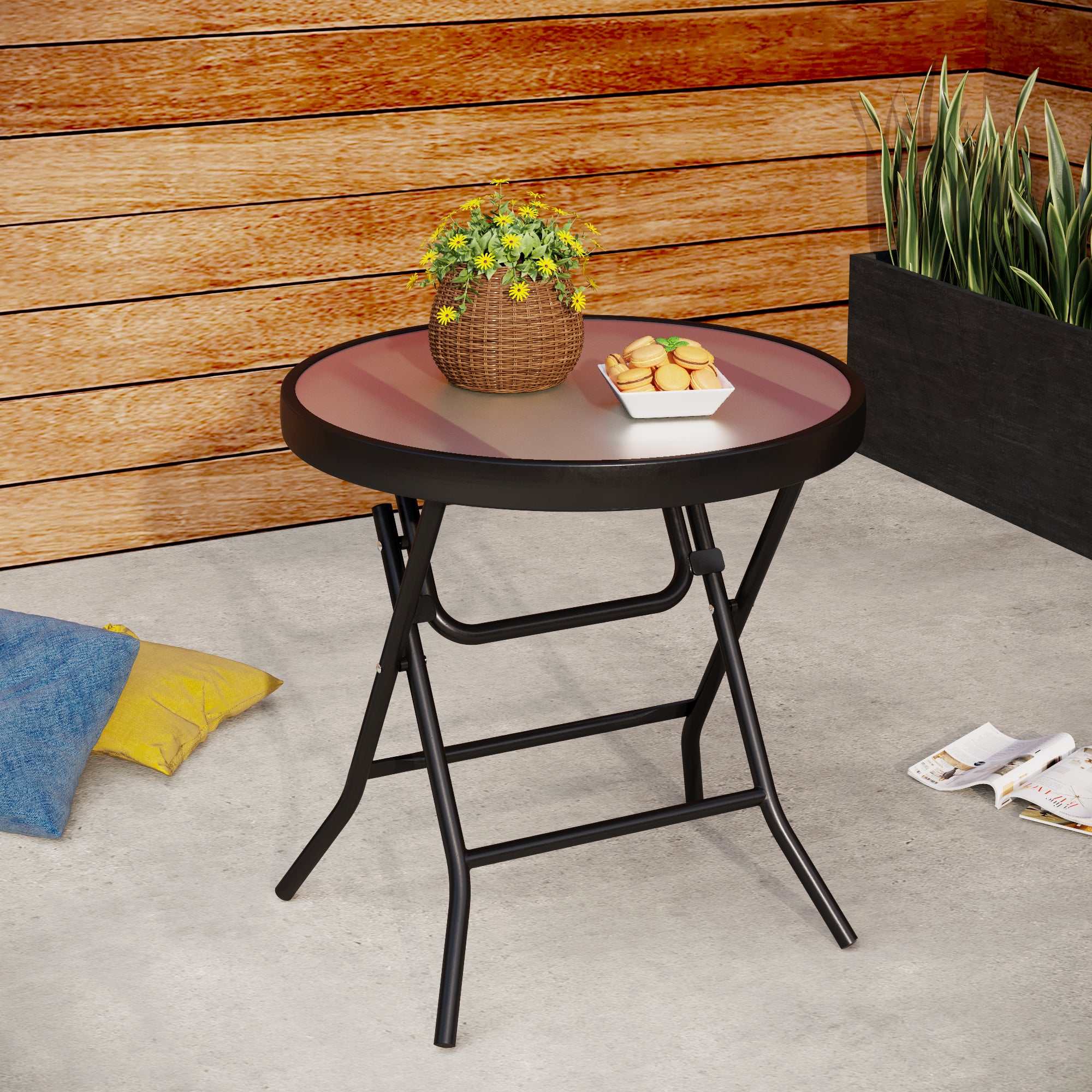 Round patio accent deals table