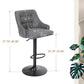 PHI VILLA PU Leather Adjustable Counter Height Swivel Kitchen Bar Stool