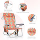 ALPHA CAMP Folding Beach Chairs Reclining Sun Lounger With Cooler Bag Set of 2