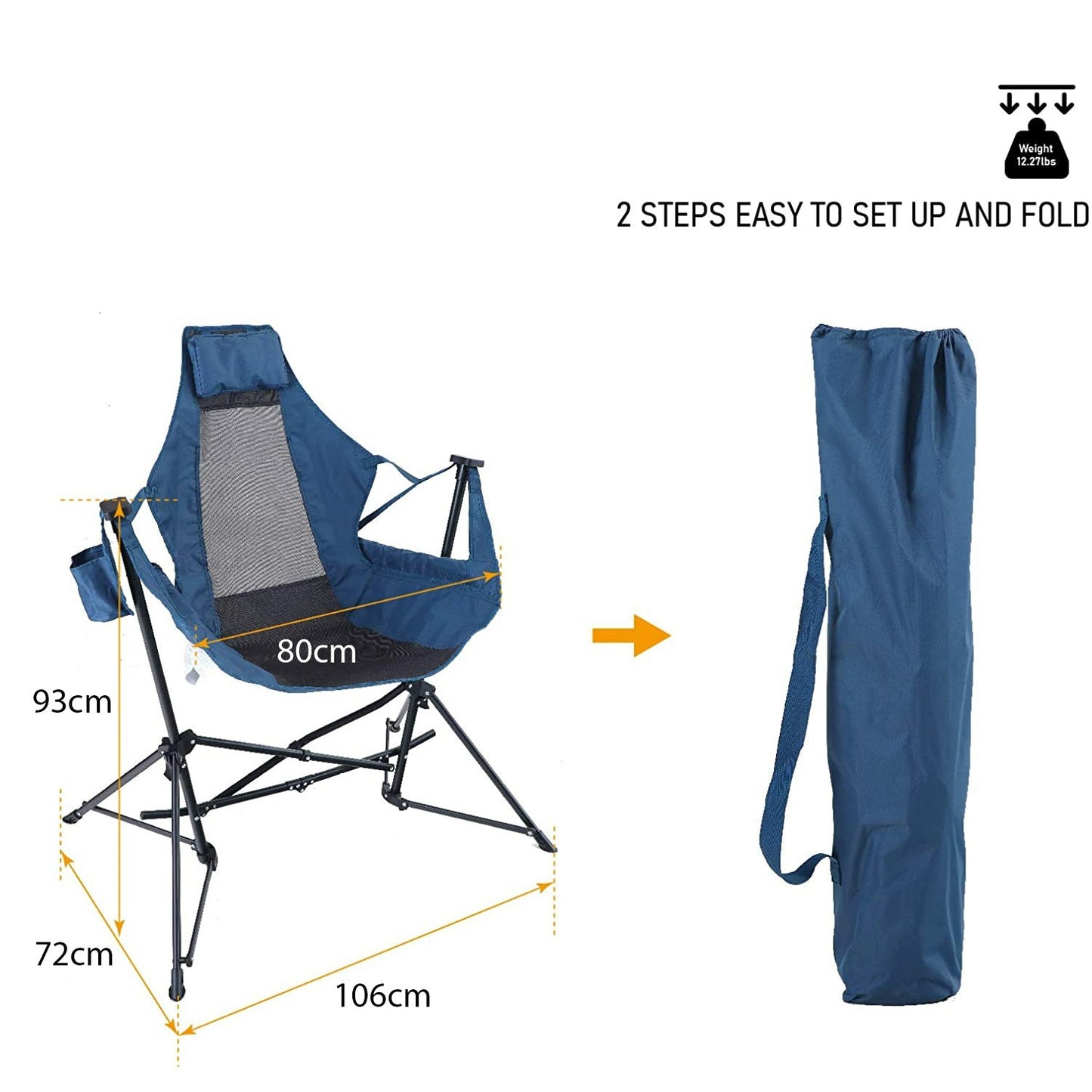 ALPHA CAMP Folding Camping Chairs Hammock Camping Chair